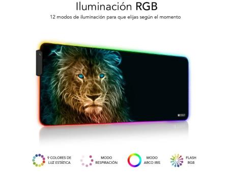 Alfombrilla Subblim SUBMP-02RGB10 LED RGB Lion XL/ 800 x 300 x 4 mm