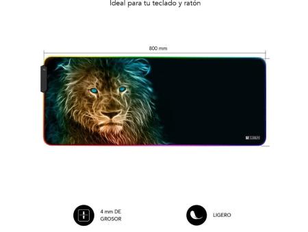 Alfombrilla Subblim SUBMP-02RGB10 LED RGB Lion XL/ 800 x 300 x 4 mm