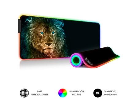 Alfombrilla Subblim SUBMP-02RGB10 LED RGB Lion XL/ 800 x 300 x 4 mm