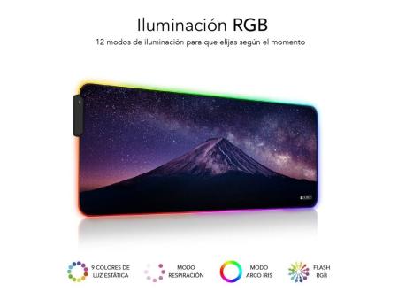 Alfombrilla Subblim SUBMP-02RGB11 LED RGB Montaña XL/ 800 x 300 x 4 mm