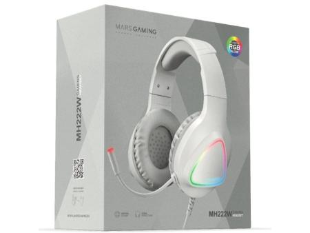 Auriculares Gaming con Micrófono Mars Gaming MH222/ Jack 3.5/ Blancos