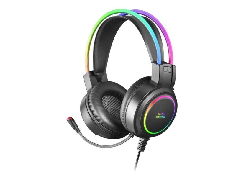 Auriculares Gaming con Micrófono Mars Gaming MHRGB/ Jack 3.5/ Negros