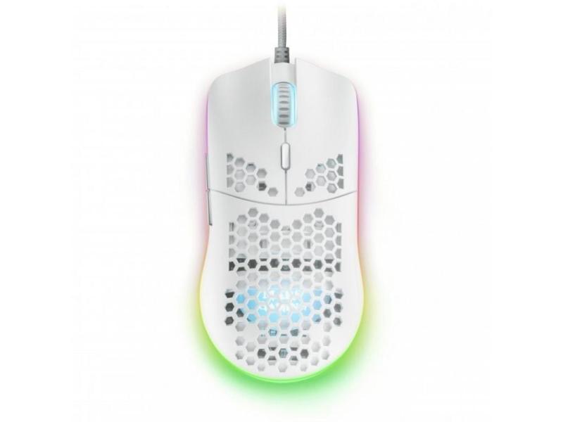 Ratón Gaming Mars Gaming MMAXW/ Hasta 12400DPI/ Blanco