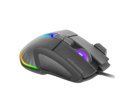 Ratón Gaming Mars Gaming MM-XT/ Hasta 12800DPI/ Negro