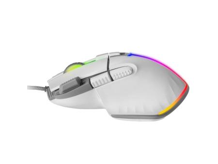 Ratón Gaming Mars Gaming MM-XT/ Hasta 12800DPI/ Blanco