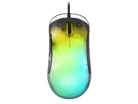 Ratón Gaming Mars Gaming MMGLOW/ Hasta 12800DPI/ Negro