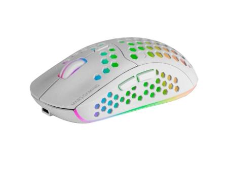 Ratón Gaming Inalámbrico Mars Gaming MMW3W/ Batería recargable/ Hasta 3200 DPI/ Blanco