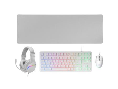 Pack Gaming Mars Gaming MCP-RGB3W/ Teclado RGB + Ratón Óptico + Alfombrilla XXL + Auriculares