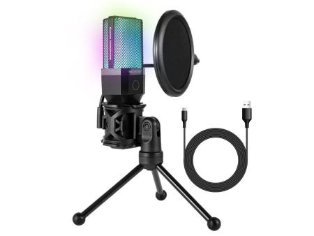 Micrófono Woxter Mic Studio 65 RGB/ USB 2.0