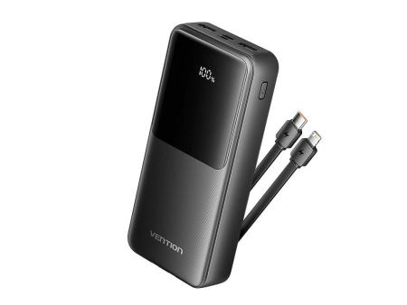 Powerbank 20000mAh Vention FHPB0/ 22.5W/ Negra/ Incluye Cable USB TIpo-C y Lightning