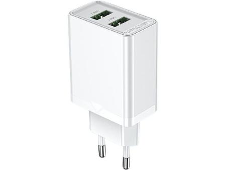 Cargador de Pared Vention FBAW0-EU/ 2xUSB/ 18W/ Blanco