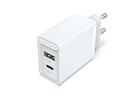 Cargador de Pared Vention FBBW0-EU/ 1xUSB Tipo-C/ 1x USB/ 20W