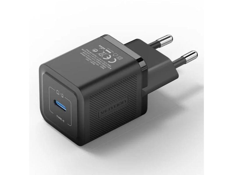 Cargador Gan de Pared Vention FEPB0-EU/ 1xUSB Tipo-C/ 20W