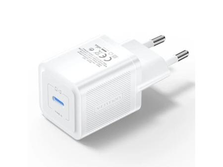 Cargador Gan de Pared Vention FEPW0-EU/ 1xUSB Tipo-C/ 20W