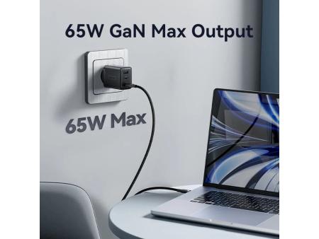 Cargador Gan de Pared Vention FERW0-EU/ 2xUSB Tipo-C/ 1xUSB/ 65W