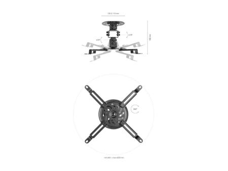 Soporte de Techo/ Pared para Proyector Aisens CP03TSR-127/ Giratorio-Inclinable/ hasta 13.5kg