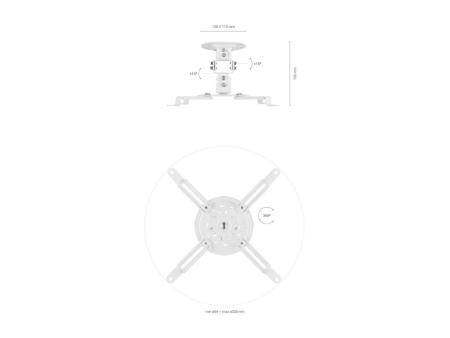 Soporte de Techo/ Pared para Proyector Aisens CP03TSR-129/ Giratorio-Inclinable/ hasta 13.5kg