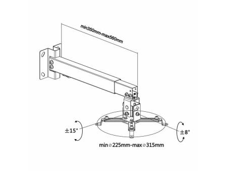 Soporte de Techo/ Pared para Proyector Aisens CWP01TSE-049/ Inclinable-Extensible/ hasta 20kg