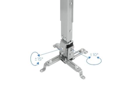 Soporte de Techo para Proyector TooQ PJ2012T-S/ Inclinable-Nivelable/ hasta 20kg