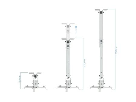 Soporte de Techo para Proyector TooQ PJ2012T-W/ Inclinable/ hasta 20kg