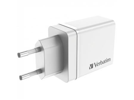 Cargador de Pared Verbatim CHR-30EU2/ 1xUSB Tipo-C/ 3xUSB/ 30W