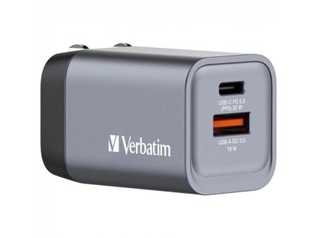 Cargador de Pared Universal Verbatim GNC-35/ 1xUSB Tipo-C/ 1xUSB/ 35W