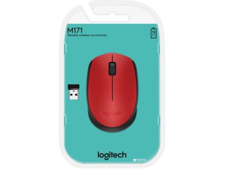 Ratón Inalámbrico Logitech M171/ Hasta 1000 DPI/ Rojo