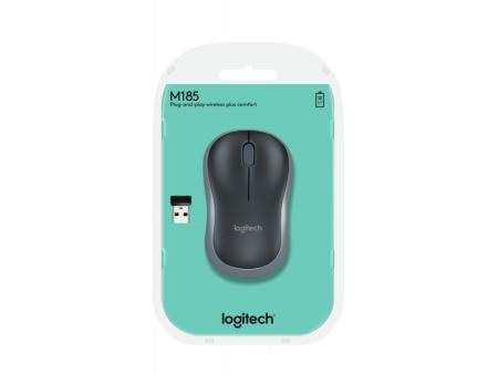 Ratón Inalámbrico Logitech M185/ Hasta 1000 DPI/ Gris