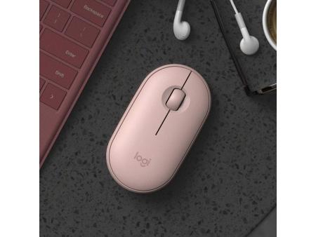 Ratón Inalámbrico por Bluetooth/ 2.4GHz Logitech Pebble M350/ Hasta 1000 DPI/ Rosa