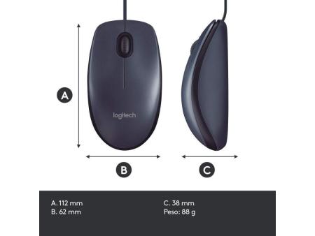 Ratón Logitech B100 OEM/ Hasta 800 DPI