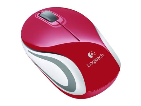 Ratón Mini Inalámbrico Logitech M187/ Hasta 1000 DPI/ Rojo