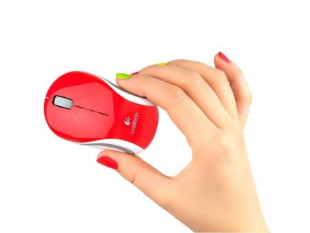 Ratón Mini Inalámbrico Logitech M187/ Hasta 1000 DPI/ Rojo