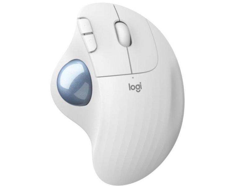 Ratón Trackball Inalámbrico por Bluetooth Logitech ERGO M575/ Hasta 2000 DPI/ Blanco Crudo