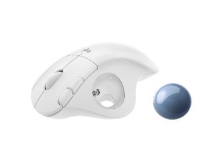 Ratón Trackball Inalámbrico por Bluetooth Logitech ERGO M575/ Hasta 2000 DPI/ Blanco Crudo