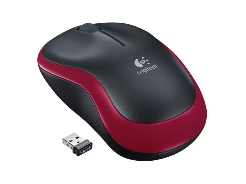 Ratón Inalámbrico Logitech M185/ Hasta 1000 DPI/ Rojo