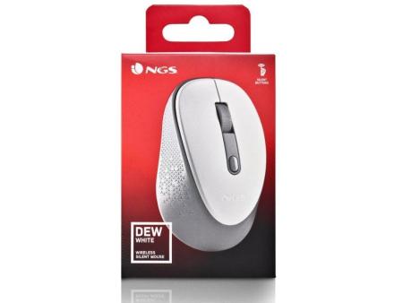 Ratón Inalámbrico NGS Dew White/ Hasta 1600 DPI/ Blanco