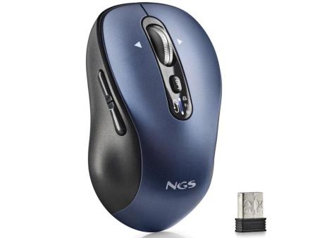 Ratón Inalámbrico por Bluetooth NGS Infinity-RB/ Batería recargable/ Hasta 3200 DPI/ Azul