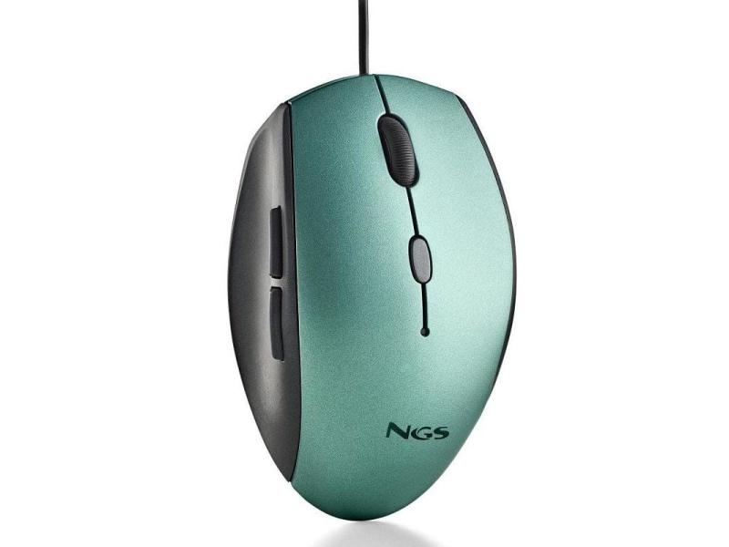 Ratón Ergonómico NGS Moth Ice/ Hasta 1600 DPI/ Verde Hielo