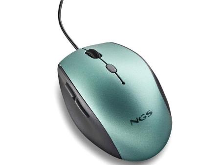 Ratón Ergonómico NGS Moth Ice/ Hasta 1600 DPI/ Verde Hielo