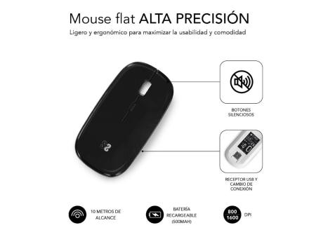 Ratón Inalámbrico por Bluetooth Subblim Dual Flat/ Batería recargable/ Hasta 1600 DPI