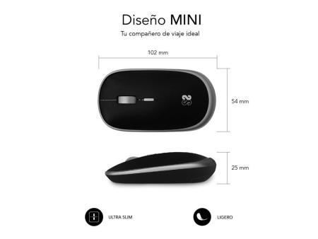 Ratón Mini Inalámbrico Subblim Wireless Mini/ Hasta 1600 DPI/ Gris Espacial