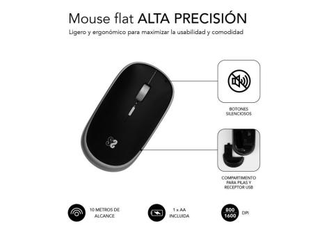 Ratón Mini Inalámbrico Subblim Wireless Mini/ Hasta 1600 DPI/ Gris Espacial