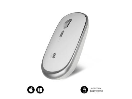 Ratón Mini Inalámbrico Subblim Wireless Mini/ Hasta 1600 DPI/ Plata