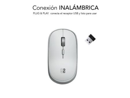 Ratón Mini Inalámbrico Subblim Wireless Mini/ Hasta 1600 DPI/ Plata