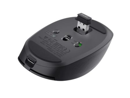 Ratón Inalámbrico por Bluetooth Trust Ozaa Compact Wireless/ Batería recargable/ Hasta 3200 DPI/ Negro