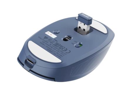 Ratón Inalámbrico por Bluetooth Trust Ozaa Compact Wireless/ Batería recargable/ Hasta 3200 DPI/ Azul