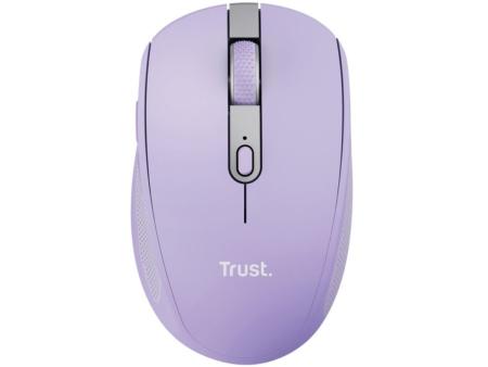 Ratón Inalámbrico por Bluetooth Trust Ozaa Compact Wireless/ Batería recargable/ Hasta 3200 DPI/ Morado