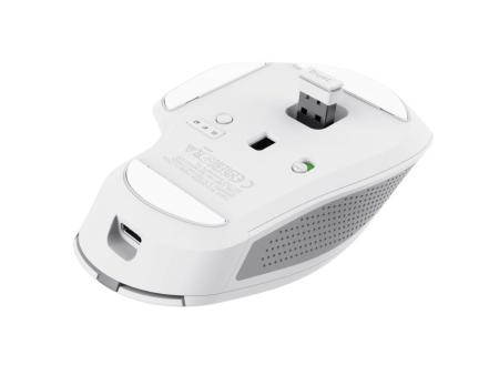 Ratón Inalámbrico por Bluetooth Trust Ozaa+/ Batería recargable/ Hasta 3200 DPI/ Blanco