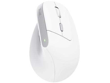 Ratón Ergonómico Inalámbrico Trust Bayo II/ Batería recargable/ Hasta 2400 DPI/ Blanco