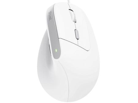 Ratón Ergonómico Trust Bayo II/ Hasta 2400 DPI/ Blanco